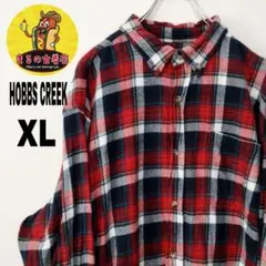 usa古着 HOBBSCREEK ネルシャツ　XL レッド　ネイビー　チェック