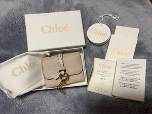 クロエ Chloe レディース 3つ折り　財布 ウォレット 札入れ 小銭入れ アルファベット　K ピンクベージュ