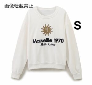 vintage ヴィンテージ レトロ 柄 スウェット トレーナー トップス Sサイズ レディース★ZARA 好きな方に★2024 A/W 秋新作 新品未使用★