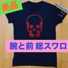 美品 lucien pellat-finet 総スワロスカル ロゴ Tシャツ S