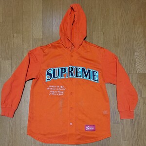 シュプリーム SUPREME　サイズ:M 20SS Mesh Hooded Baseball Jersey メッシュフーデッドベースボールパーカー(オレンジ)