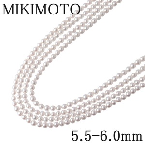 ミキモト パール ネックレス ロング アコヤパール5.5mm～6.0mm 204cm K18WG 箱 美品 MIKIMOTO【15719】