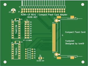 Z80 コンパクトフラッシュアダプター ボード (KZ80_CF) 専用プリント基板