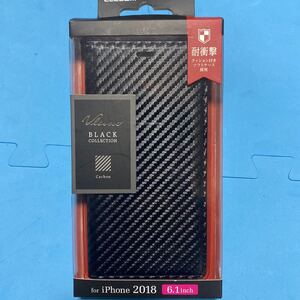 新品未使用 iPhone 2018 6.1inch XR ELECOM 手帳型 ソフトレザー ブラック エレコム カバー 手帳型ケース ソフトケース BLACK