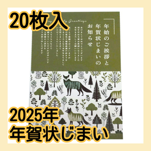 ■未使用■ 年賀状じまい 20枚入り 私製 印刷済み 年号なし カミノ デザインショップ CAMINO DESIGN SHOP はがき 年賀状用紙 ポストカード3