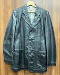 COMME des GARCONS SHIRT × MARVEL COMICS / コムデギャルソン マーベル Vintage leather jacket レザー テーラードジャケット ブラック M