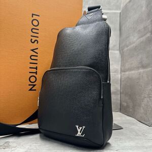 1円■美品/RFID搭載■ルイヴィトン LOUIS VUITTON メンズ タイガ アヴェニュー スリングバッグ M30443 ボディバッグ ビジネスバッグ 本革