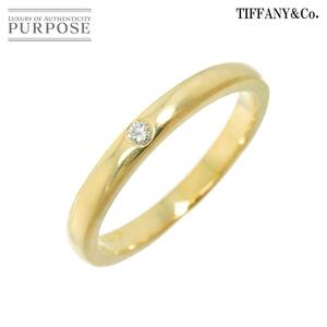 ティファニー TIFFANY&CO. スタッキング バンド 8号 リング ダイヤ 1P K18 YG イエローゴールド 750 指輪 Stacking Ring 90232542