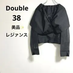 ✨高級✨ 美品♡Double ダブル 【38】 女優襟 ジャケット メッシュ 黒