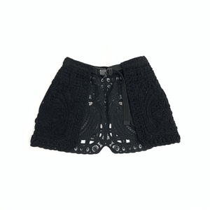 未使用品 Mame Kurogouchi マメクロゴウチ Cord Embroidery Wrapped Skirt コード刺繍ラップスカート ポケット付き ブラック MM22FW-AC038