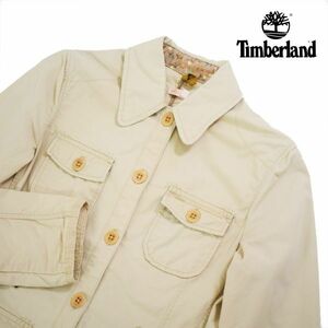 ●Timberland ティンバーランド レディース ステンカラージャケット/【XS】サイズ/ベージュ系/花柄/通勤用/フォーマル/コットン