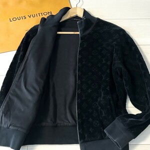 超美品/L相当●ルイヴィトン 絶盤 ベロア LV モノグラム メンズ ジャケット ブルゾン パーカー コート 国内正規品 LOUIS VUITTON