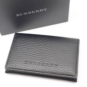 質屋 BURBERRY バーバリー 名刺入れ 二つ折り パスケース 小銭入れ ノバチェック レザー ブラック みいち質店