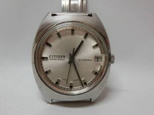 【№1106-7001H】中古：シチズンCITIZEN　WATER　 PROOF　21JEWELS　4-180453-K　アンティーク手巻き メンズ 腕時計 作動品