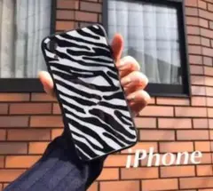 iPhone11/11pro/11proMax他ケース 強化ガラス　ゼブラ柄