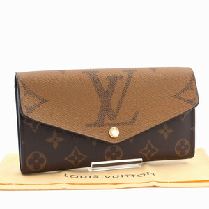 ルイヴィトン LOUIS VUITTON モノグラム ジャイアント リバース ポルトフォイユ サラ 長財布 RFID ICチップ レディース ブラウン M80726