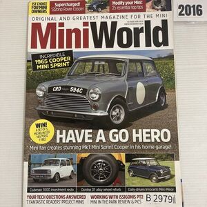 B2979　2016　「MINI WORLD」　ミニワールド　英国　旧車雑誌　英国車　ビンテージ　自動車