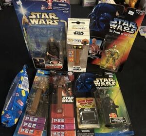 Vintage star wars figures Kenner lot of 3/ With 2 Vintage Pez/1 Funko Pez 海外 即決