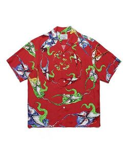 新品 WACKO MARIA × NECKFACE HAWAIIAN SHIRT コラボ 6周年記念 アロハ シャツ NECKFACE-WM-HI12-B ワコマリア L レッド