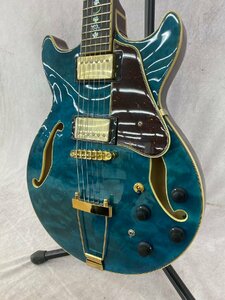 □t443　中古★IBANEZ 　アイバニーズ　AMH90QM-TBL 5B-01 #PW20122549　フルアコギター　ソフトケース付き