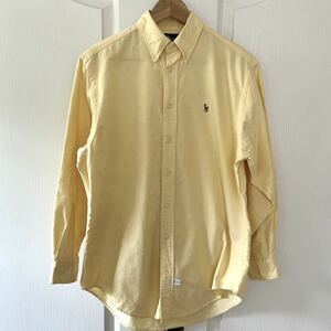 Polo Ralph Lauren ラルフローレン オックスフォード 長袖 シャツ M イエロー BDシャツ ボタンダウン ポニー刺繍 90年代 ヴィンテージ 