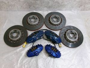 ★激安!★BMW F87 M2 純正 ブレンボ brembo ブレーキ キャリパー 4POT 2POT ドリルド ローター 1台分 F80 M3 等 ブルー 青 / R6-020