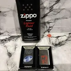 Zippo 2個、オイル、石セット