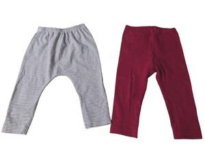 ユニクロ ネクスト レギンスパンツ 2枚セット 80 男女兼用 UNIQLO ボーダーレギンス ストレッチレギンスパンツ