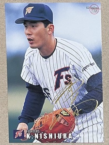 カルビー 99 プロ野球カード 箔サイン ゴールドサイン 123 西浦克拓　1999年