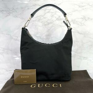 グッチ GUCCI ハンドバッグ レザー ナイロン ブラック 黒 自00216