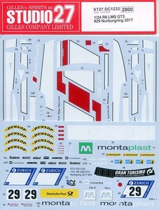 STUDIO27(スタジオ27) 　DC1232　1/24 R8 LMS GT3 #29 Nurburgring 2017 デカール
