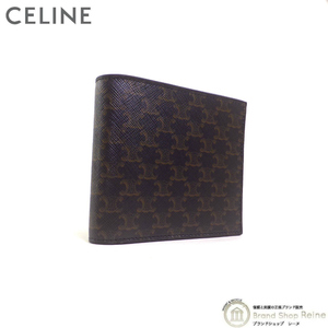 セリーヌ （CELINE） BI FORD バイフォールド ウォレット コインコンパートメント付き 二つ折り 財布 10C87 ブラック （美品）中古