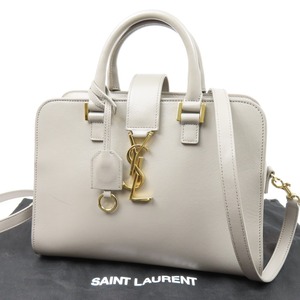 96122★1円スタート★SAINT LAURENT サンローラン 極美品 ベイビーカバス 2WAY ショルダーバッグ カサンドラ ハンドバッグ レザー グレー