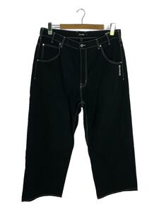 X-LARGE◆CONTRAST STITCH LEATHER PATCHED PANTS/36/ブラック/101221031012