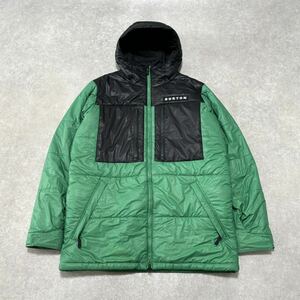 Burton バートン スノーボード ウェア ウエア 中綿 ジャケット ブルゾン メンズ Lサイズ ブラック グリーン 黒 緑 ロング 