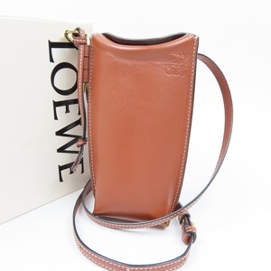 42294★1円スタート★LOEWE ロエベ 極美品 ゲートポケット アナグラム ミニバッグ ショルダーバッグ カーフ ブラウン