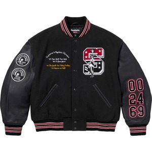 Lサイズ Supreme HYSTERIC GLAMOUR Varsity Jacket Black 黒 シュプリーム ヒステリック グラマー バーシティ ジャケット スタジャン