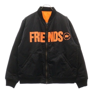 VLONE ヴィーロン ×FRAGMENT FRIENDS BOMBER JACKET フラグメント ボンバージャケット リバーシブル MA-1 ブラック