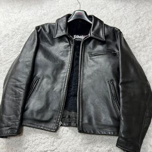 【極美品/希少XLサイズ!!】Schott ショット シングルライダースジャケット【漢の革ジャン】643モデル ボアライナー レザー 牛革 42 LL