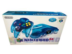 美品　 ニンテンドー64 本体　 NINTENDO64 クリアブルー