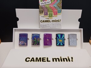 CAMEL miniキャメルミニパープル限定50 Zippo未開封専用プラケース付きパンフレット資料付きその他４点未使用ビンテージマルボロMarlboro 