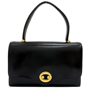 HERMES エルメス ヴィンテージ ハンドバッグ ボックスカーフ 黒 レディース【I111624040】中古