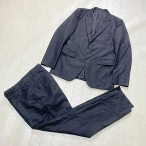 3940☆ TAKEO KIKUCHI タケオキクチ セットアップ スーツ ビジネス メンズ 上3 下4 ブラック シャドーストライプ