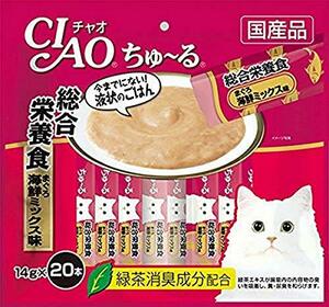 チャオ (CIAO) 猫用おやつ ちゅ~る 総合栄養食 まぐろ 海鮮ミックス味 14g×20本入