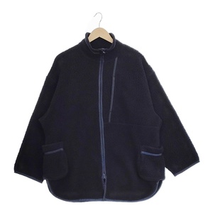 PORTER CLASSIC FLEECE SHIRT JACKET ジップアップボアジャケット フリース パイピング ネイビー ポータークラシック 4-1107A F96771