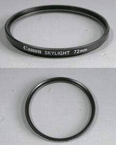 Canon 　(736)　 美品・レンズフィルタ　72mm 　Skylight （紫外線防止、レンズ保護）　キャノン