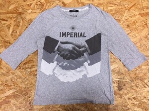 ビームス BEAMS Y2K ストリート レトロ モード 古着 SMILES BACK ドメスティック セレクトショップ 七分袖Tシャツ メンズ S グレー