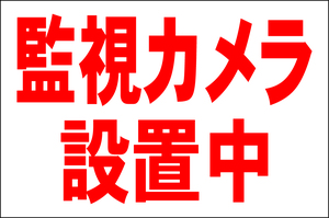 お手軽看板「監視カメラ設置中」大判・屋外可