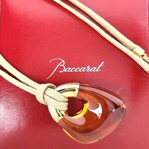 ●極美品〇バカラ Baccarat ガレ ガレア 18K ネックレス ペンダント 箱つき アンバー