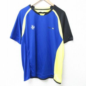 XL/古着 ラルフローレン Ralph Lauren 半袖 ブランド Tシャツ メンズ RLX マルチカラー 大きいサイズ ラグラン クルーネック 青他 ブルー 2